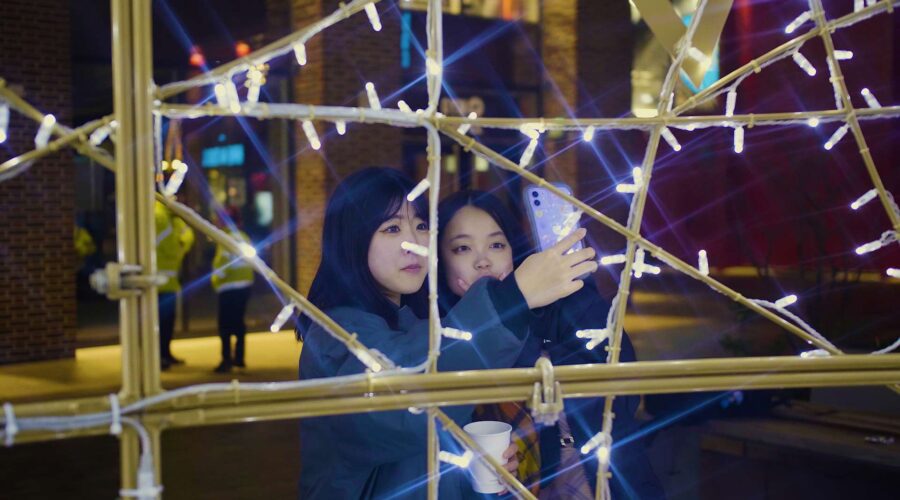 girls-taking-selfie-with-lights